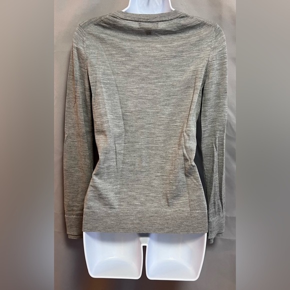 Banana Republic Lime Gray 100% Merino Wool Crewneck Sweater Size S - Picture 2 of 10